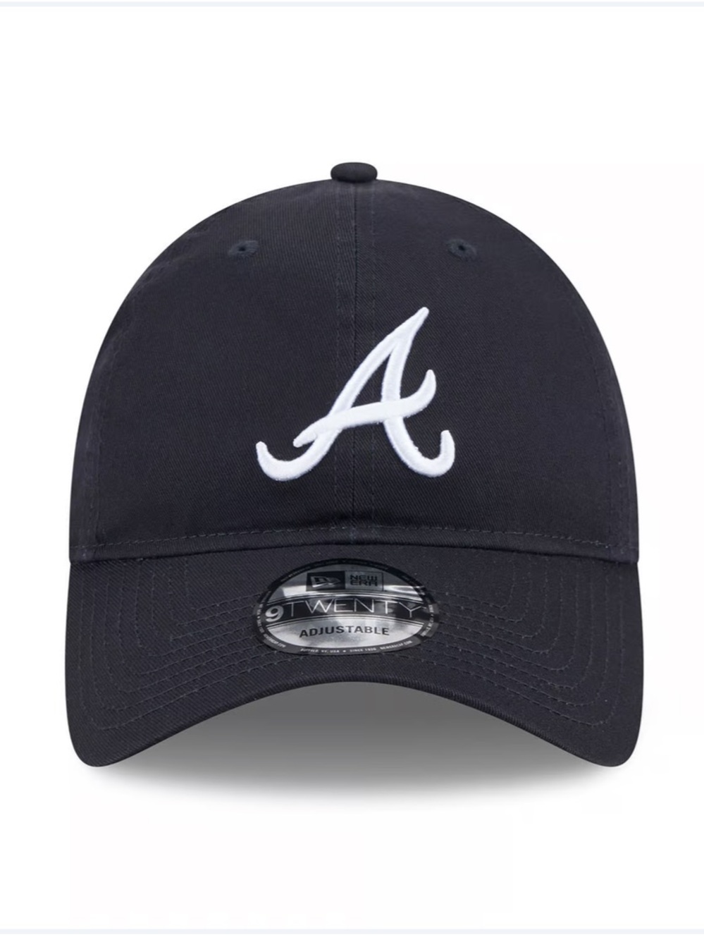 NWOT Atlanta Braves Black Baseball Cap with White Script 'A' Logo